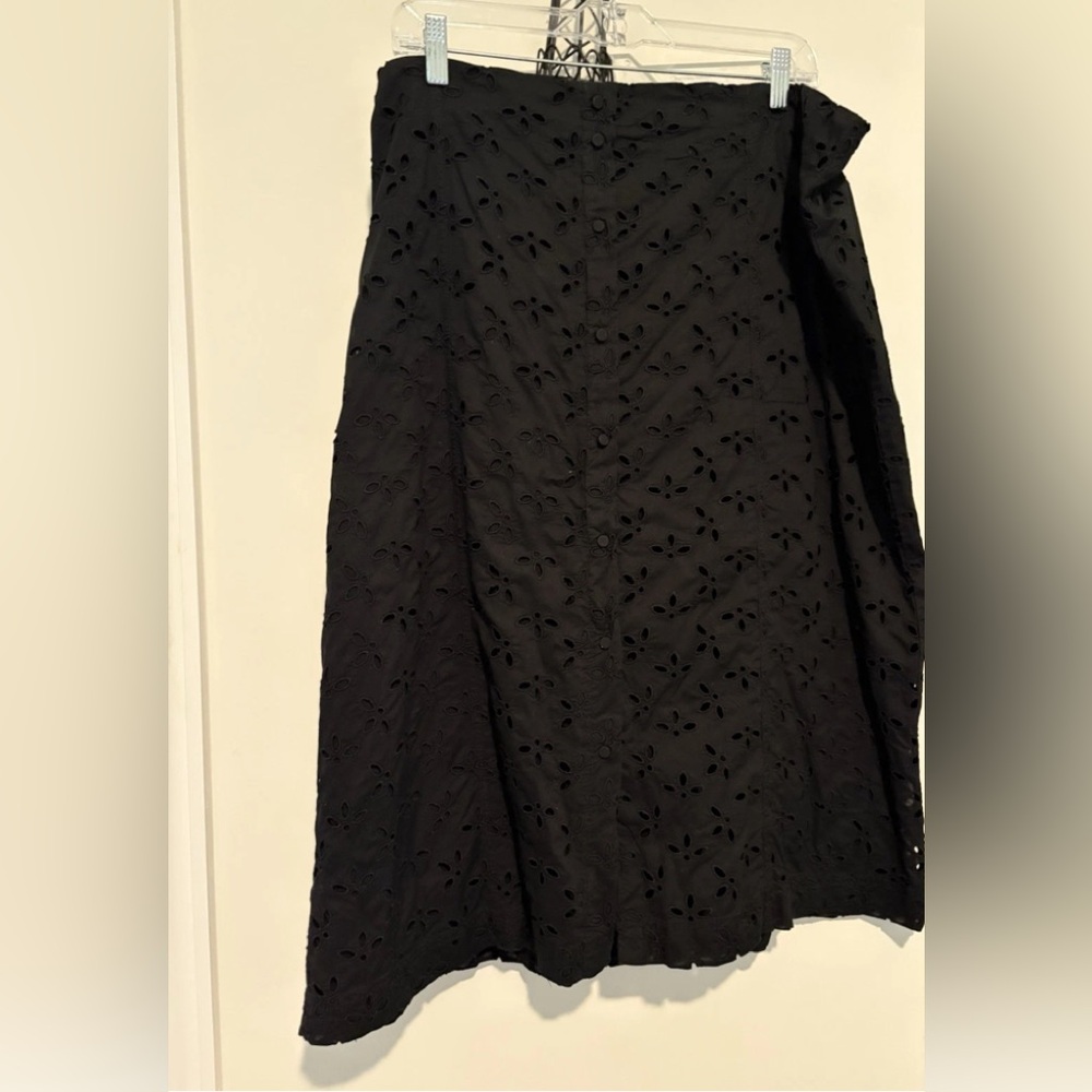 J. Crew Elegant Black Eyelet Skirt size 18